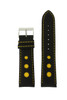 Sport Leather watch band with yellow stitching