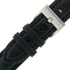 Leather Watch band in black by Tech Swiss - Buckle View