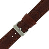 Genuine Leather Watch Band with Padding in Honey Brown - Buckle View