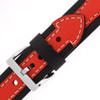 Sporty Leather Watch Band in Black and Orange by Tech Swiss - Buckle View