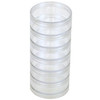 Storage Box with 6 Stackable Clear Round Small Containers for Crafts Beads Medicine Small Items 2 3/4" Round