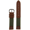 Swiss Army Victorinox Genuine Green Nylon with Brown Leather Silver-tone Buckle 19mm Mens 20001