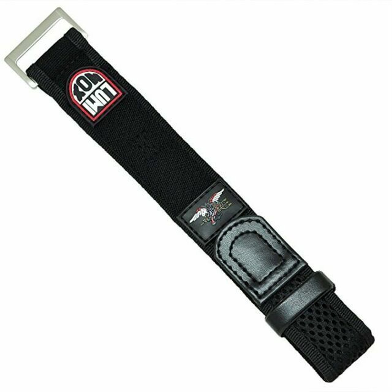 22mm Navy Nylon Hook N' Loop Watch Band - Carbon