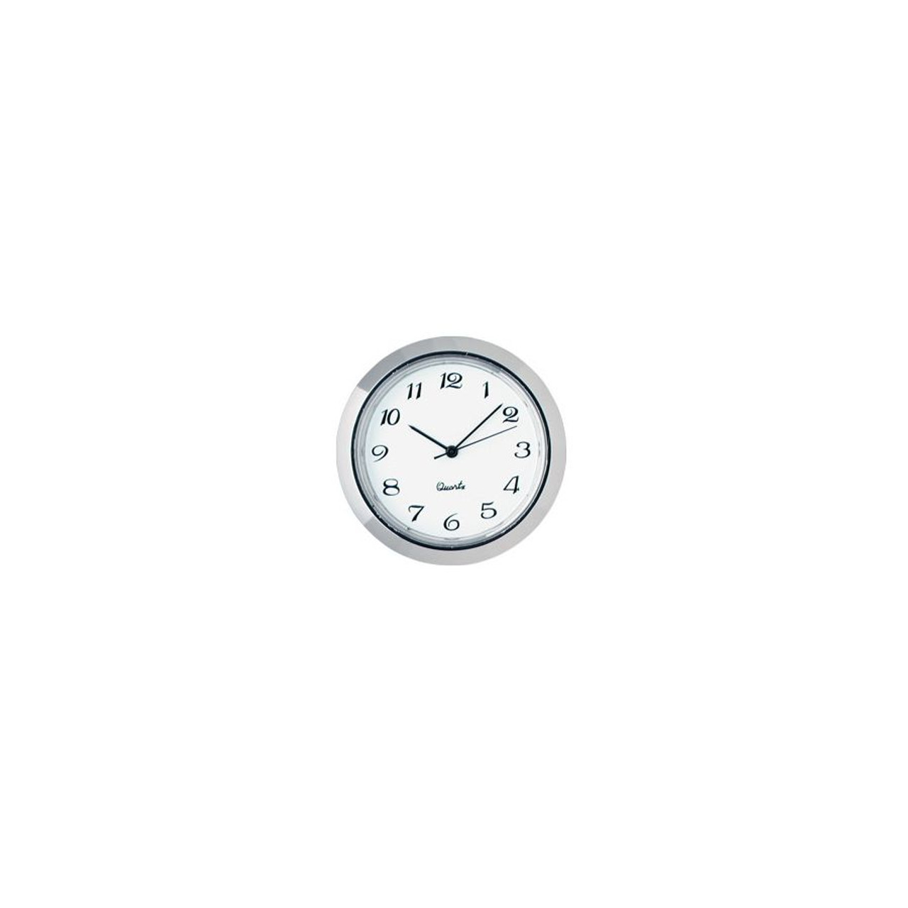 Mini Clock Insert Quartz Movement diameter 29/32" (23MM) Silver Tone Bezel