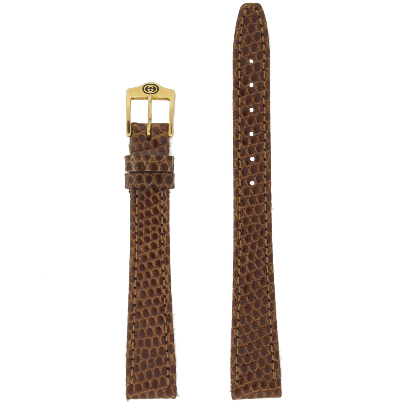 Gucci Watch Band 13mm Brown Models 2200L 3000L Genuine Lizard