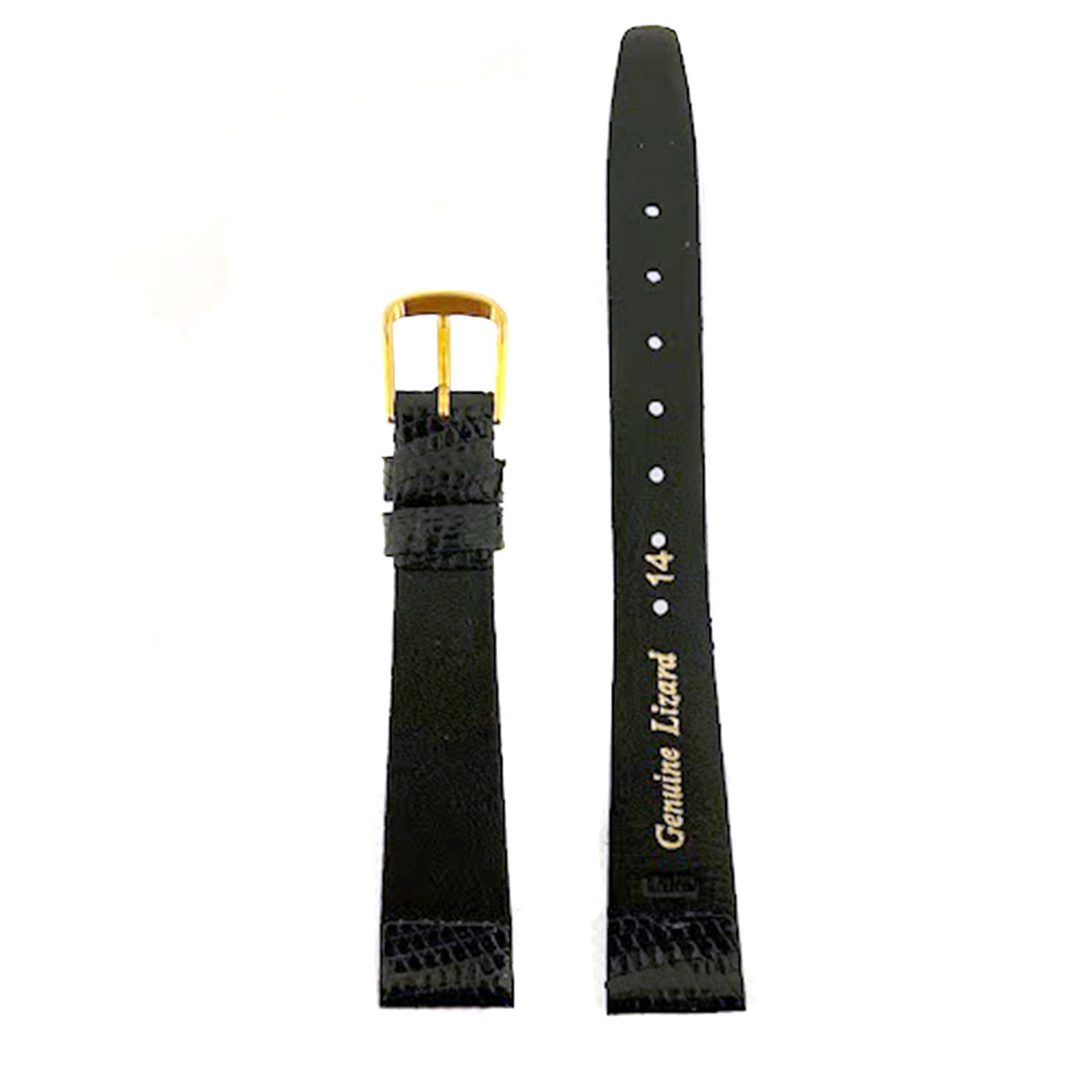Genuine Lizard Band 14mm Black Replacment for Gucci 7200L 6300L