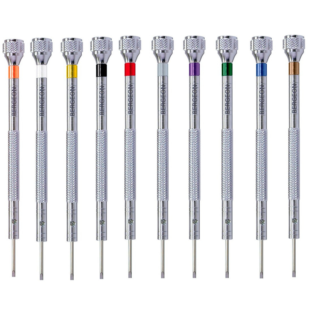 Bergeon®  Screwdrivers Individual with Tube (2) Blades 30080 Watchmakers Sizes 0.50mm to 3.0mm