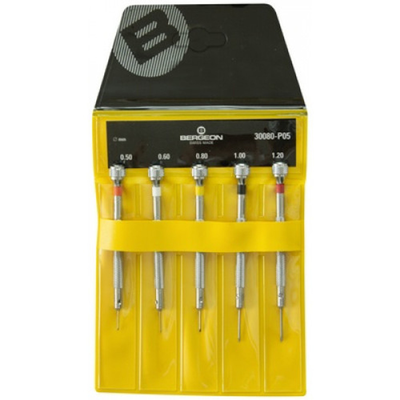 Bergeon® 30080-P05 Classic Screwdriver Set Steel 5 Pieces in Pouch