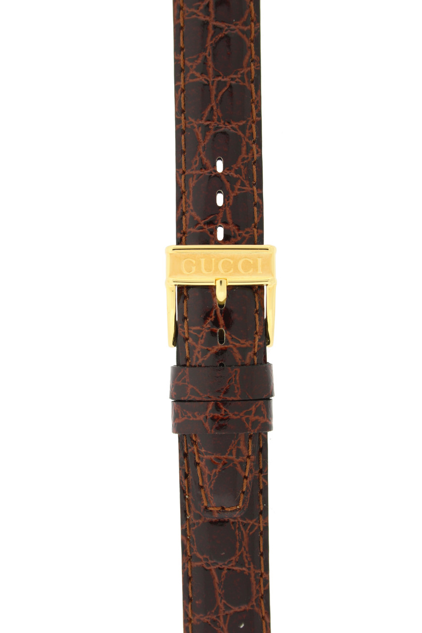 Gucci Watch Band 17mm Brown Crocodile 2200M 3000M 7600M