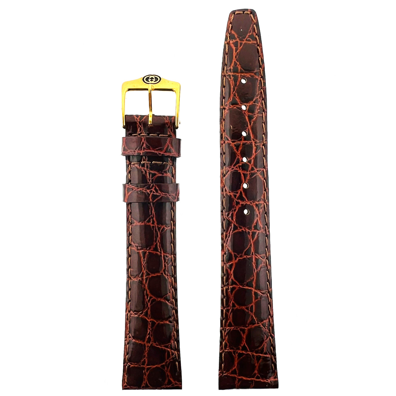 Gucci Watch Band 17mm Brown Crocodile 2200M 3000M 7600M