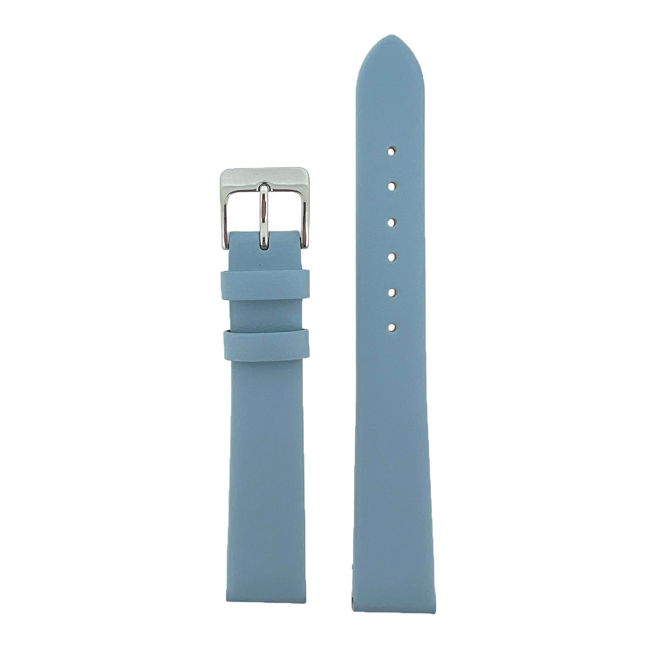 Watch Band Light Blue Light Leather Smooth 12mm 14mm 16mm