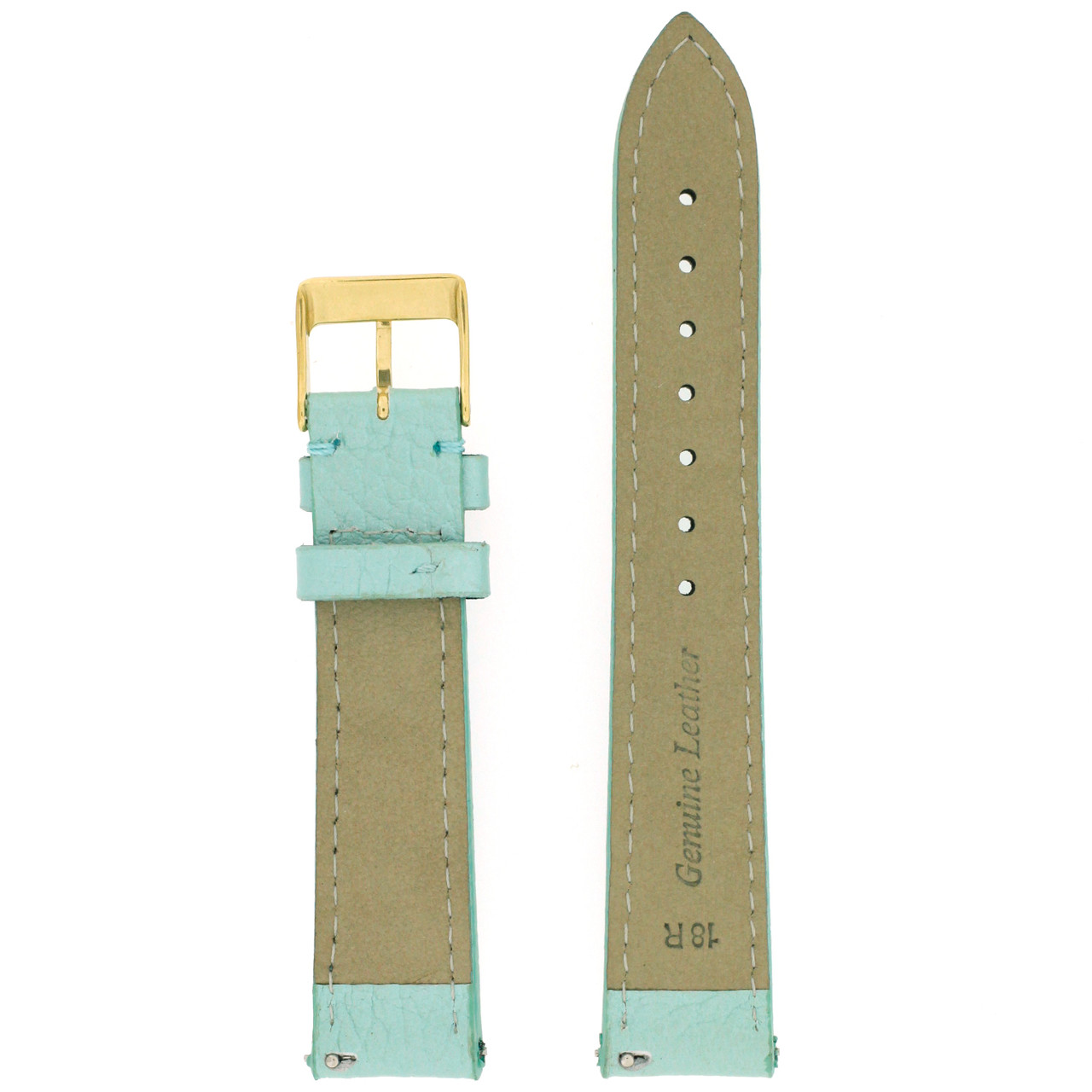 Watch Band Turquoise Blue Metallic Leather Watch Band Quick Release Springs 12mm-20mm