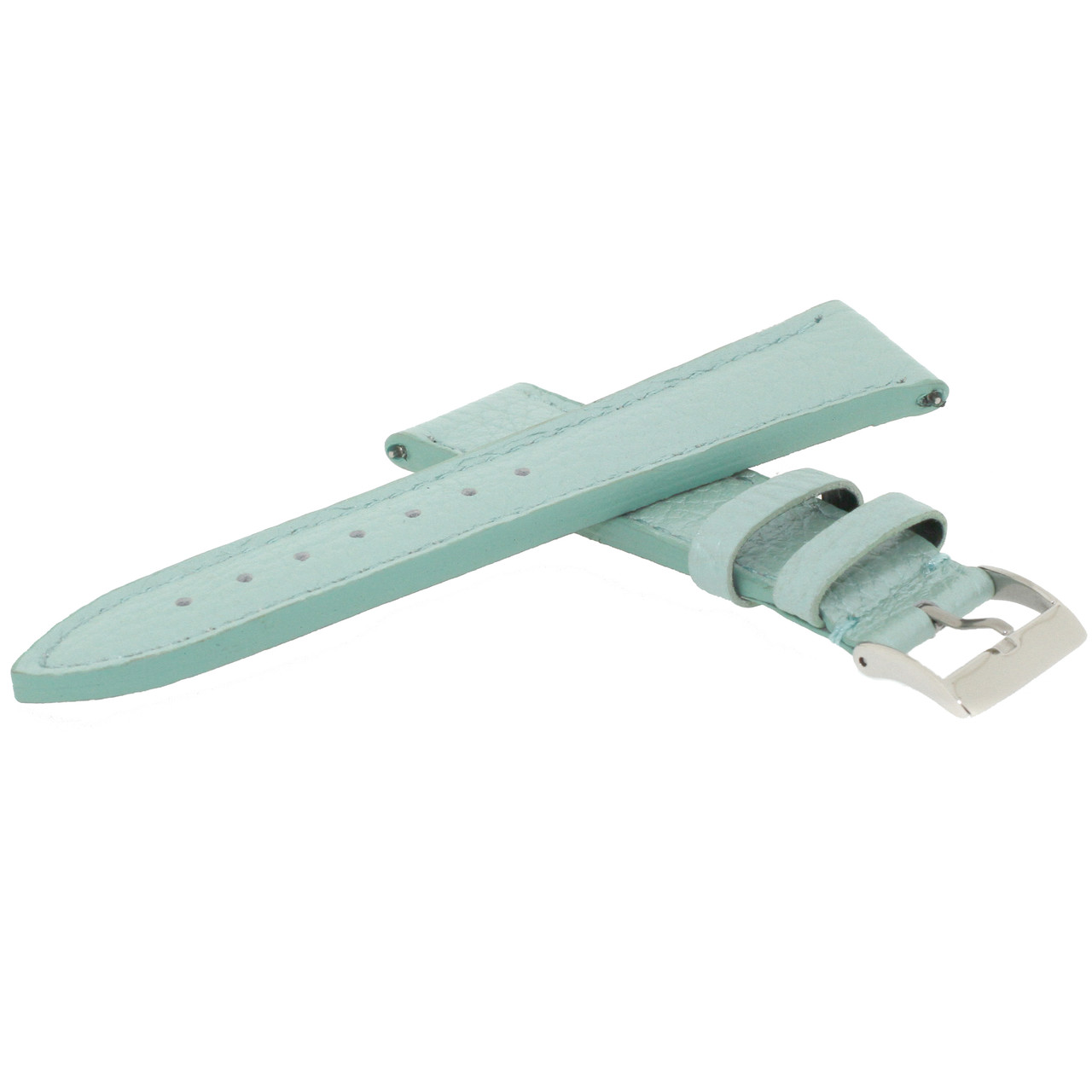 Watch Band Turquoise Blue Metallic Leather Watch Band Quick Release Springs 12mm-20mm