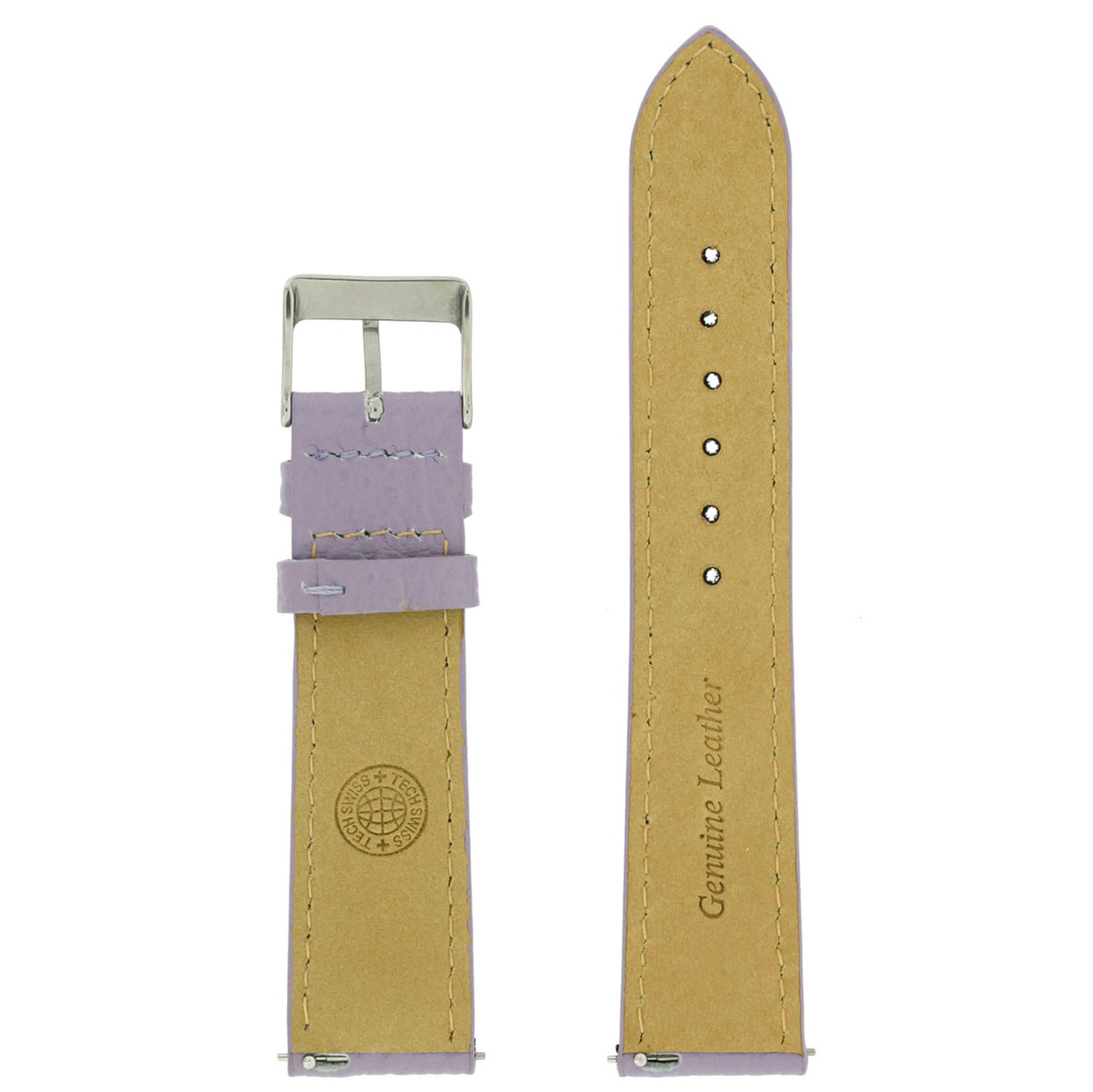 Watch Band Purple Lavender Metallic Leather Watch Band Quick Release Springs 12mm-20mm