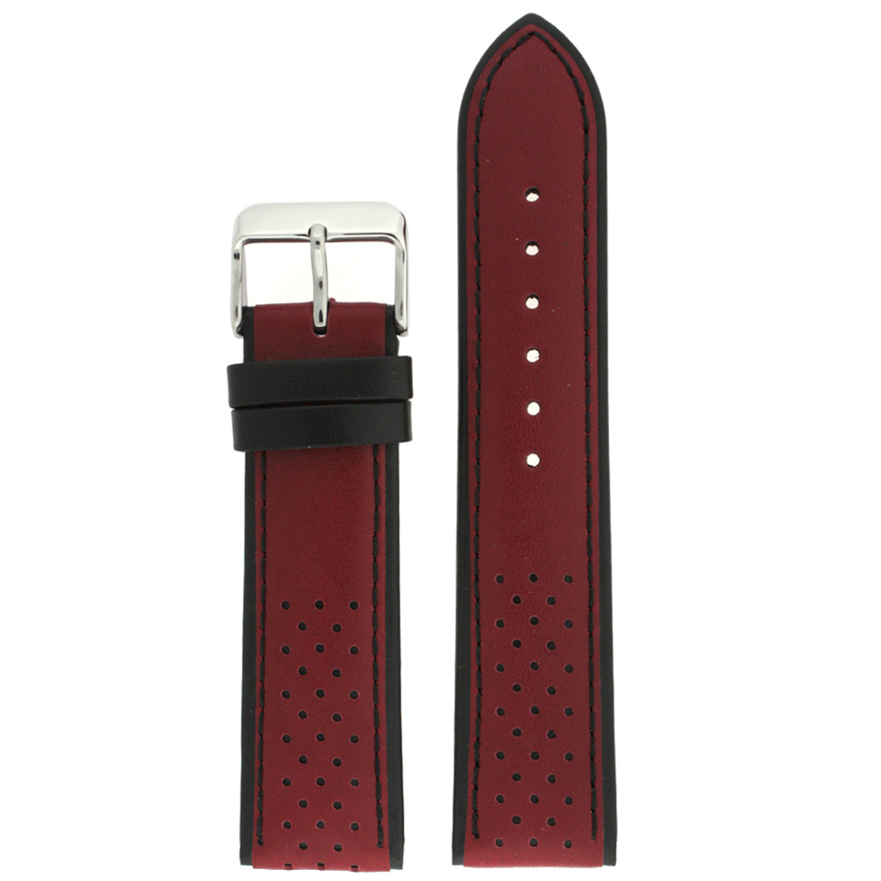 Sporty Watch band in Red Merlot - front view