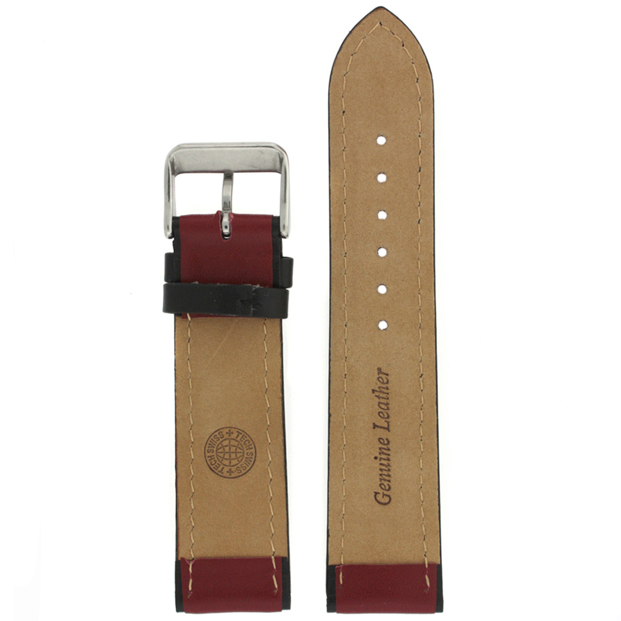 Sporty Watch band in Red Merlot - interior view - Main