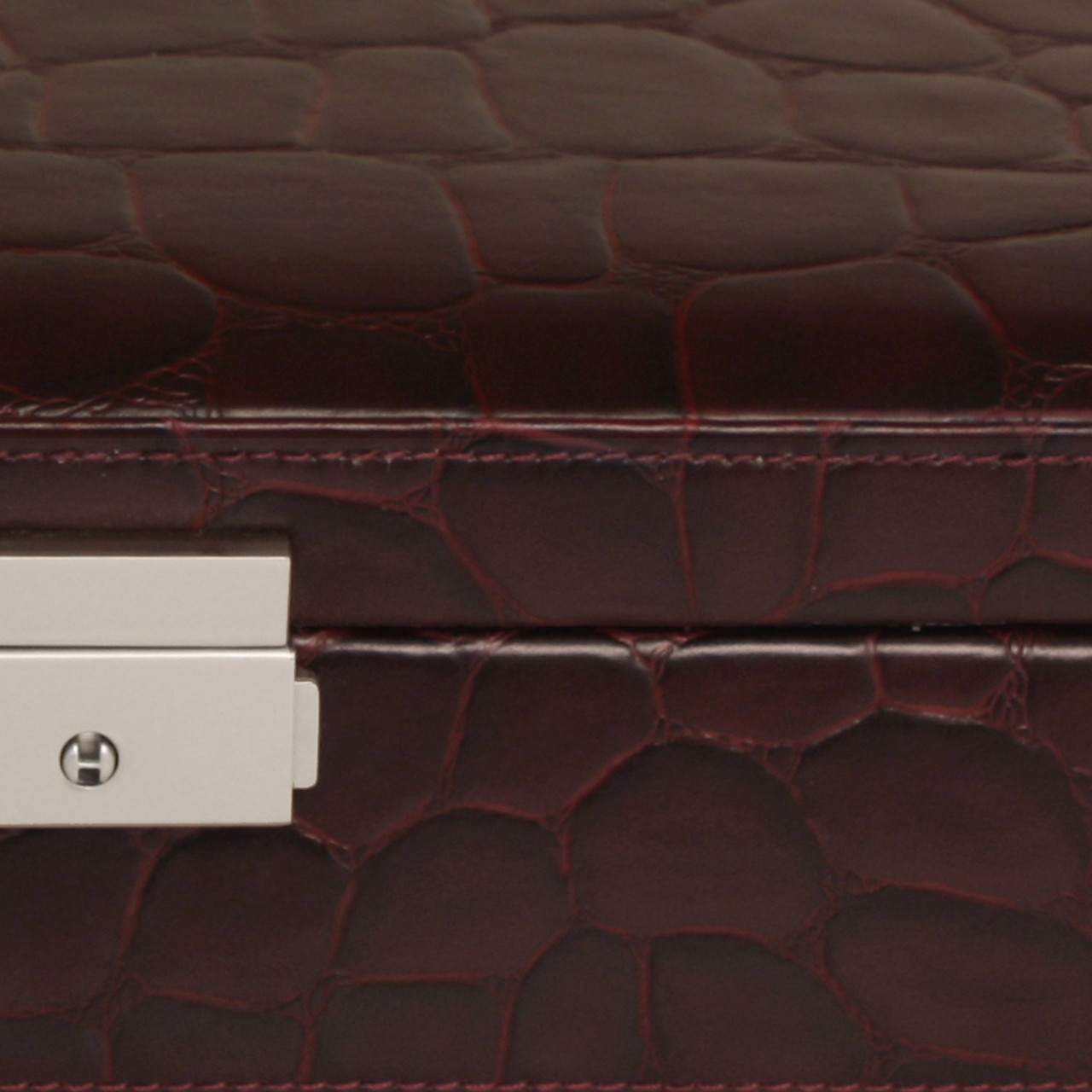 Burgundy Watch Case in Leather