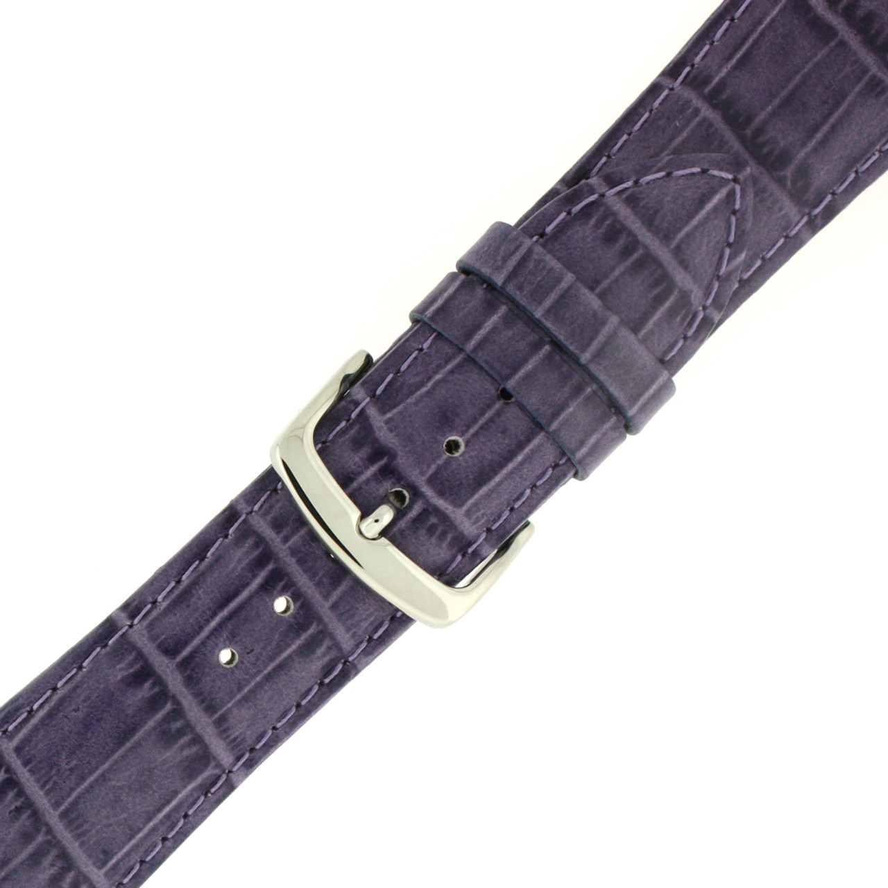 Watch Band Purple Genuine Leather Alligator Grain