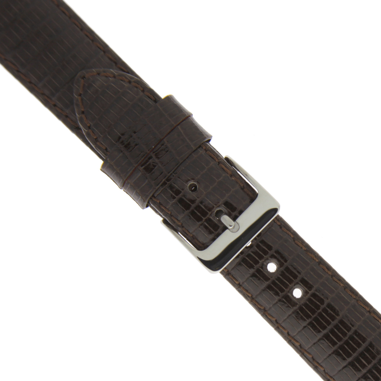 Watch Band Genuine Lizard Leather Strap Dark Brown - Main