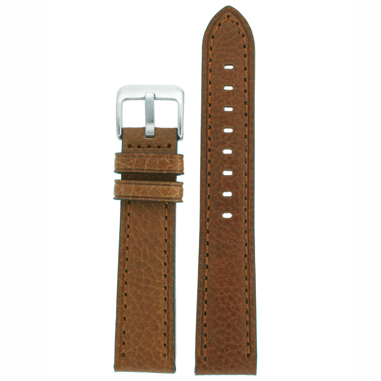 Leather Watch Band in Brown by Tech Swiss - top view