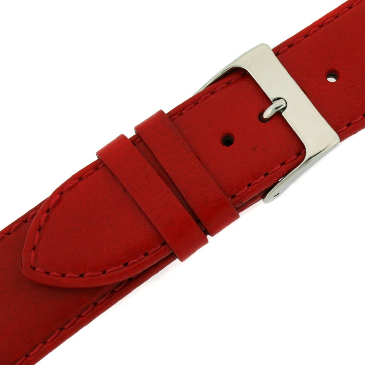 Watch Band Calfskin Leather Red Comfort padded