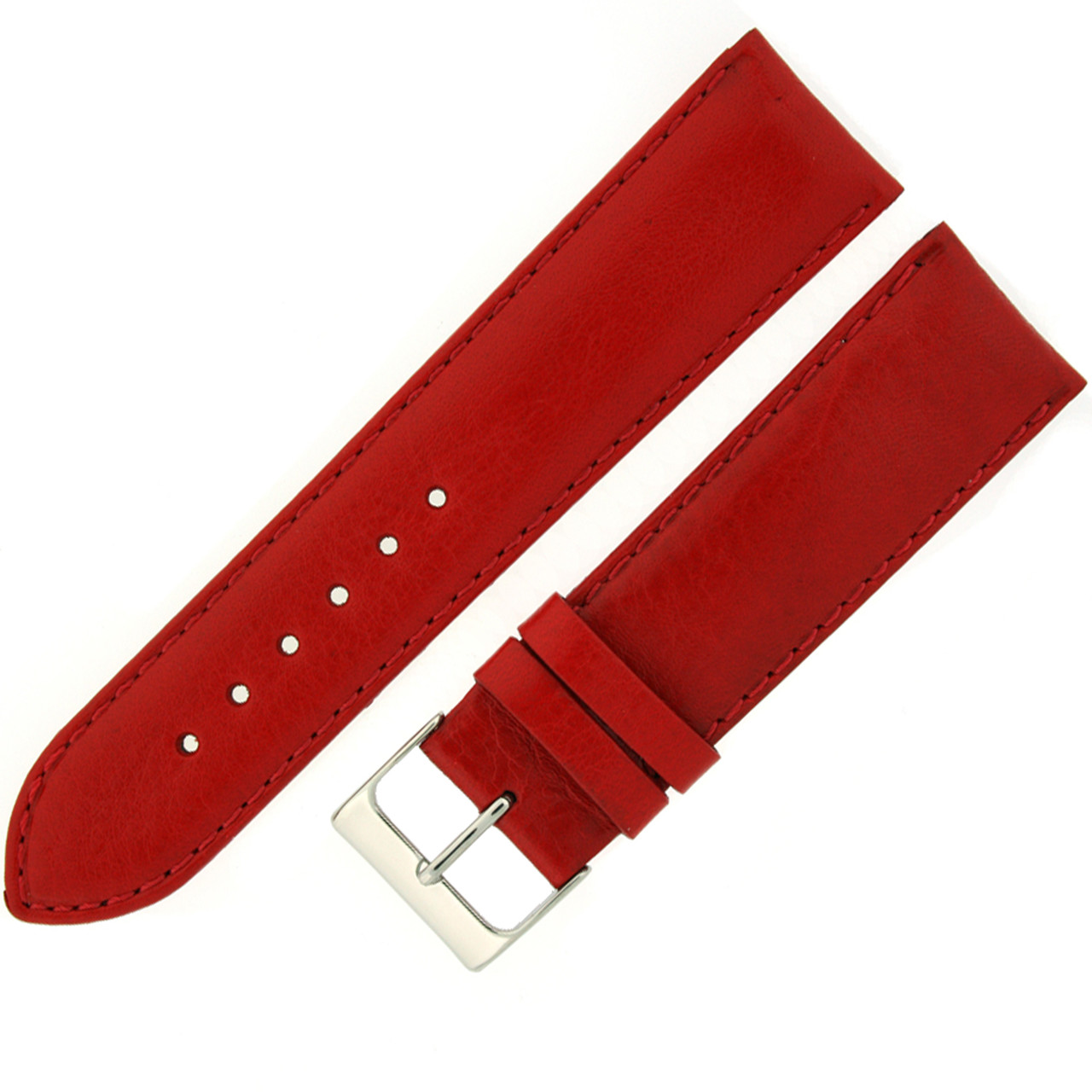 Watch Band Calfskin Leather Red Comfort padded