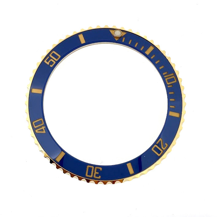 置物  GOLD DISH Bezel Complete Fits Rolex® Submariner 116613 Blue Ceramic