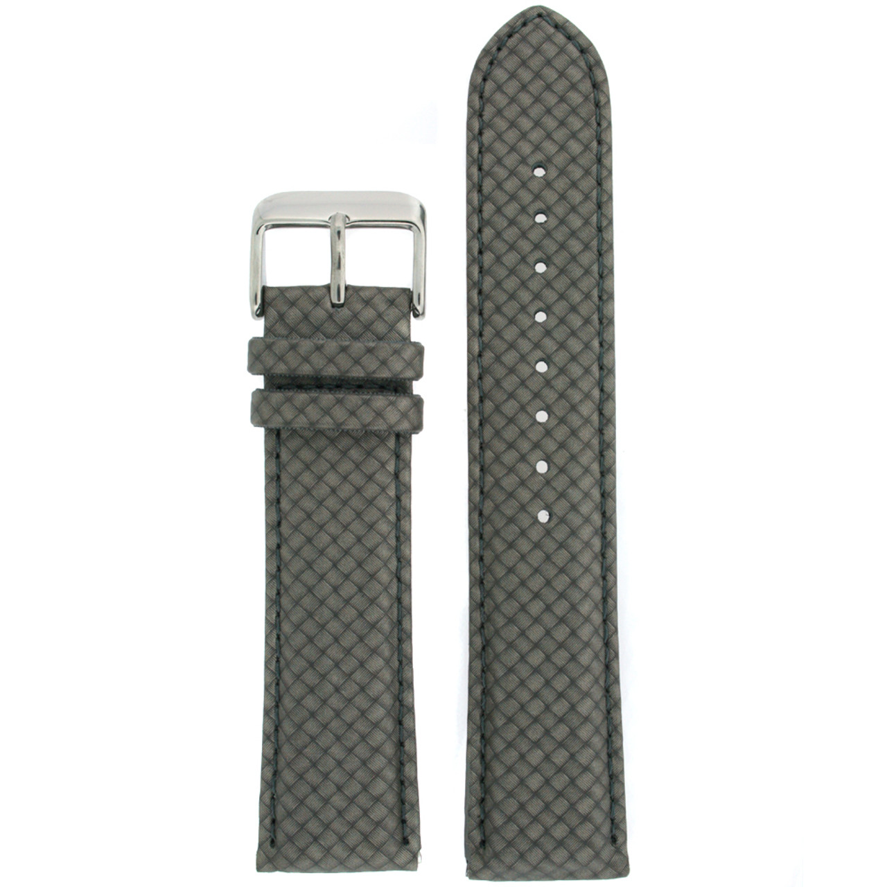 Watch Band Carbon Fiber Grey Water Resistant Padded