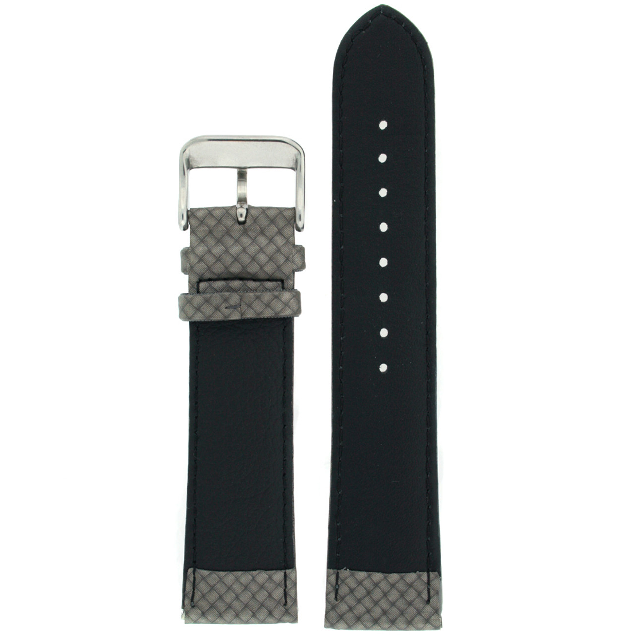 Watch Band Carbon Fiber Grey Water Resistant Padded