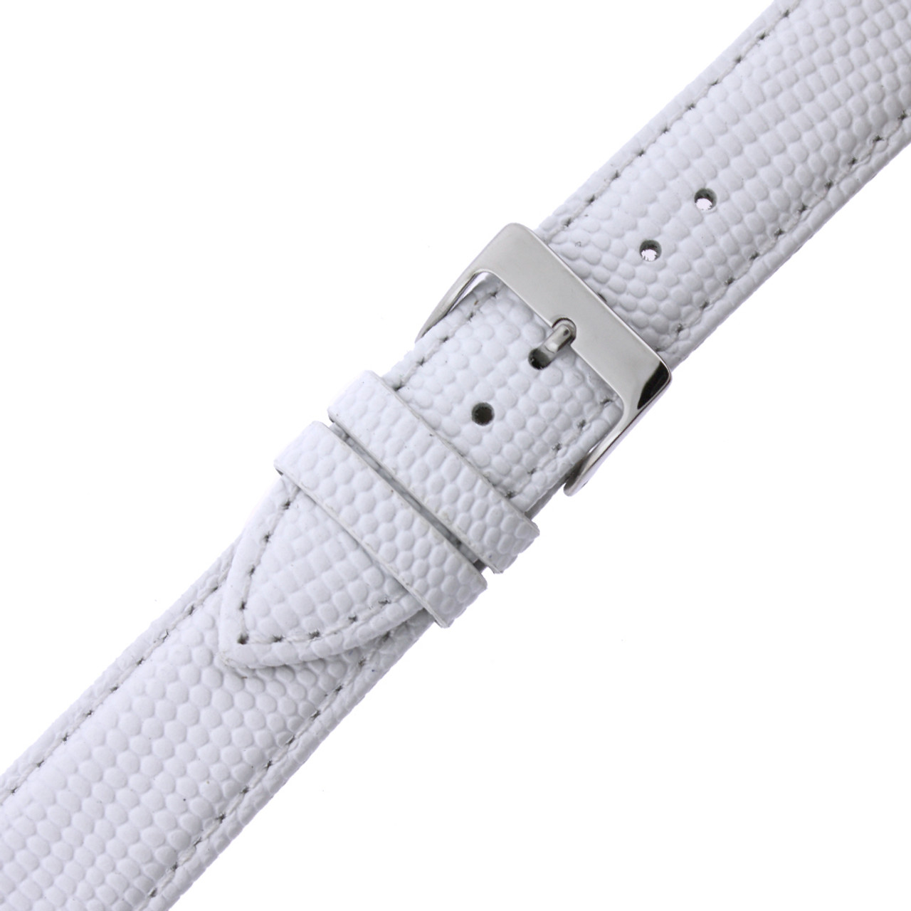 Watch Band Genuine Leather Lizard Grain White Quick Release Built-in Pins - Main