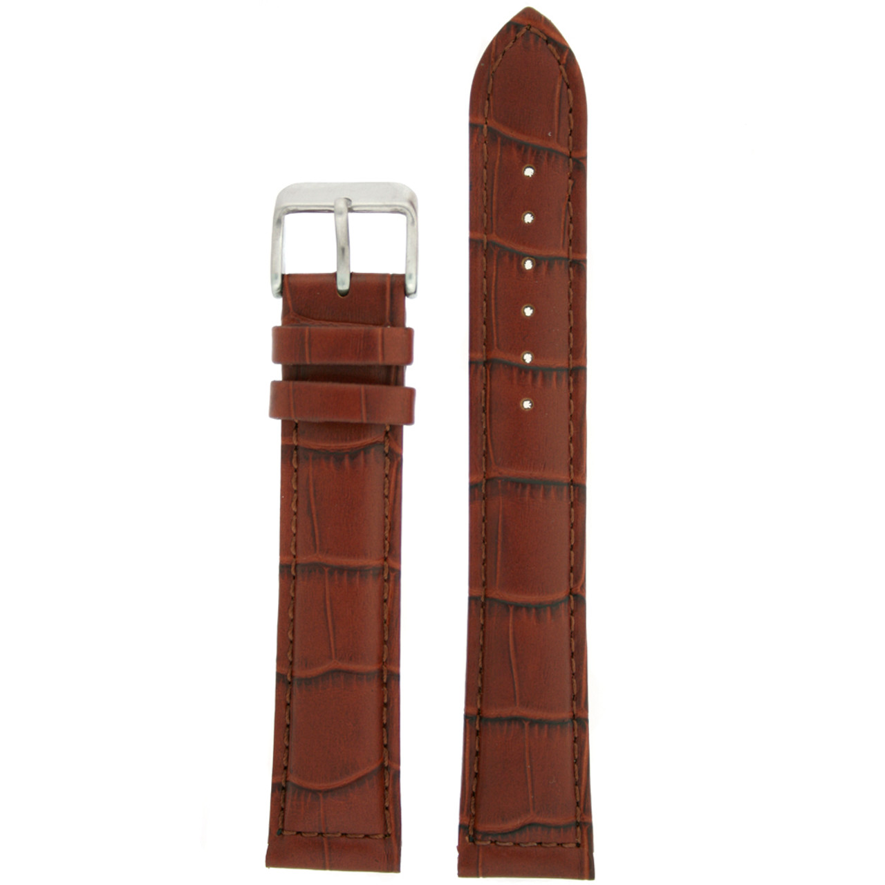 Watch Band with Alligator Grain in Brown by Tech Swiss - Top View