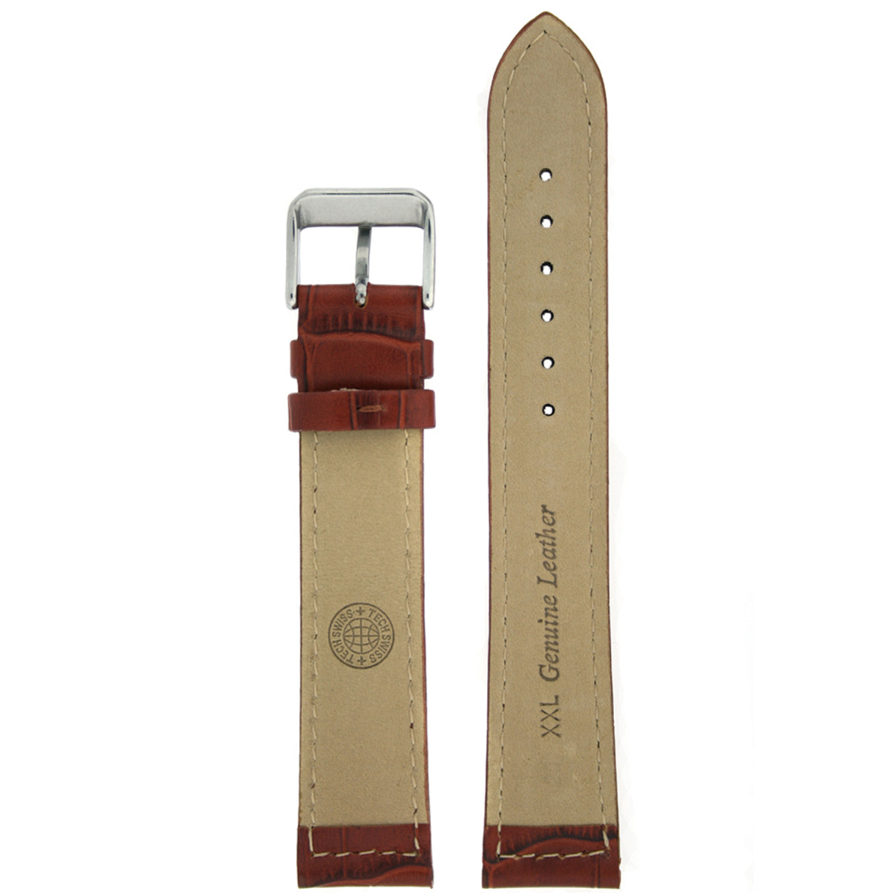 Watch Band with Alligator Grain in Brown by Tech Swiss - Bottom View - Main