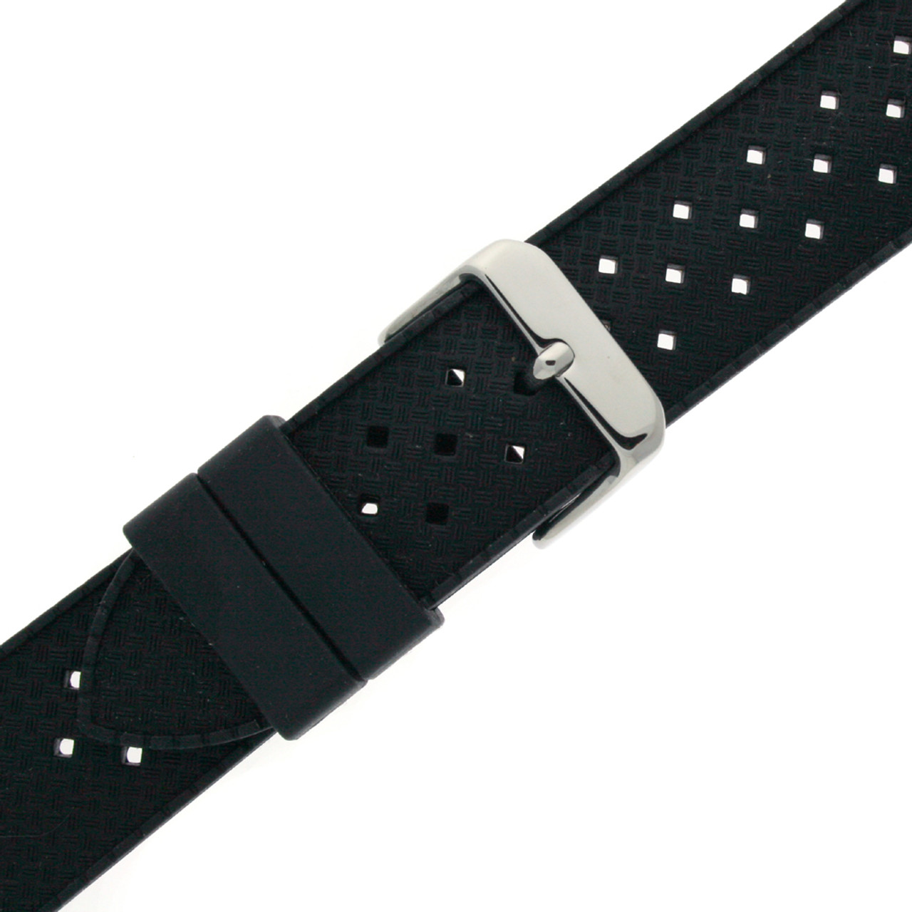 Silicone Rubber Breathable Watch Band Black