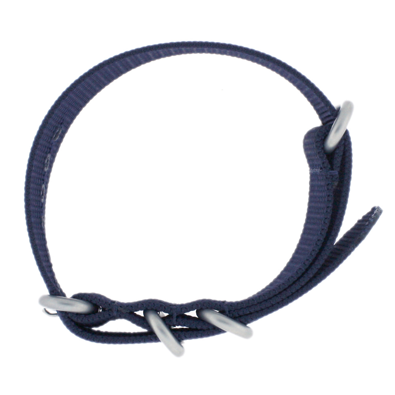 Watch Band Nylon One Piece Navy Blue Stainless Steel Buckle - Main