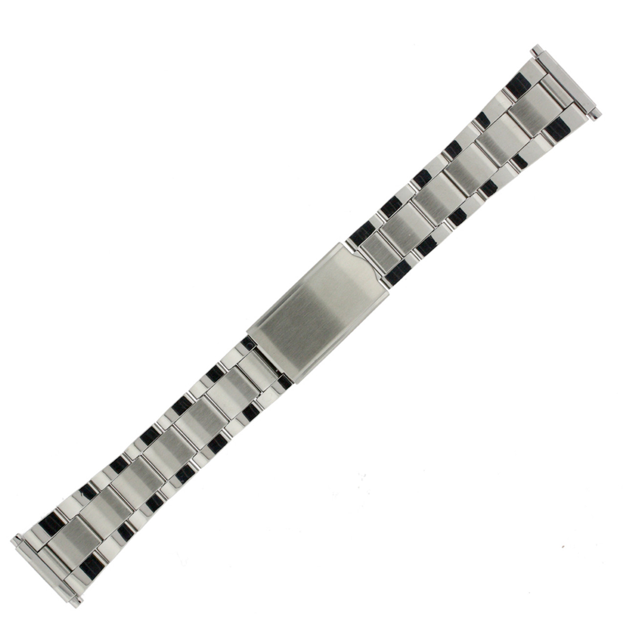 Watch Band Oyster Style Link Stainless Steel Metal Men's 18mm