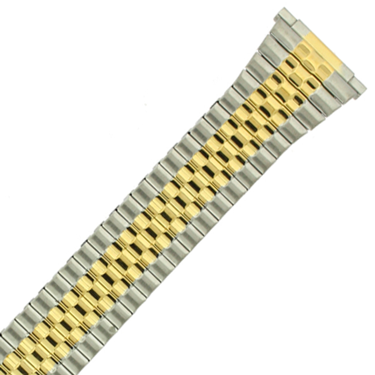 Watch Band Expansion Metal Stretch Two tone Silver-Gold fits 16mm to 20mm