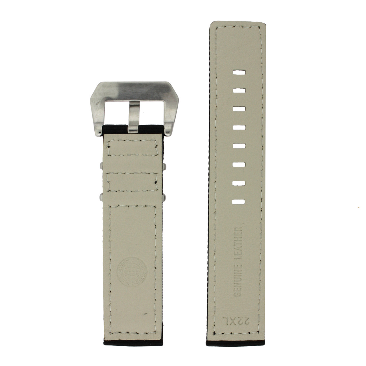 Nylon Watch Band in Black by Tech Swiss - Bottom View