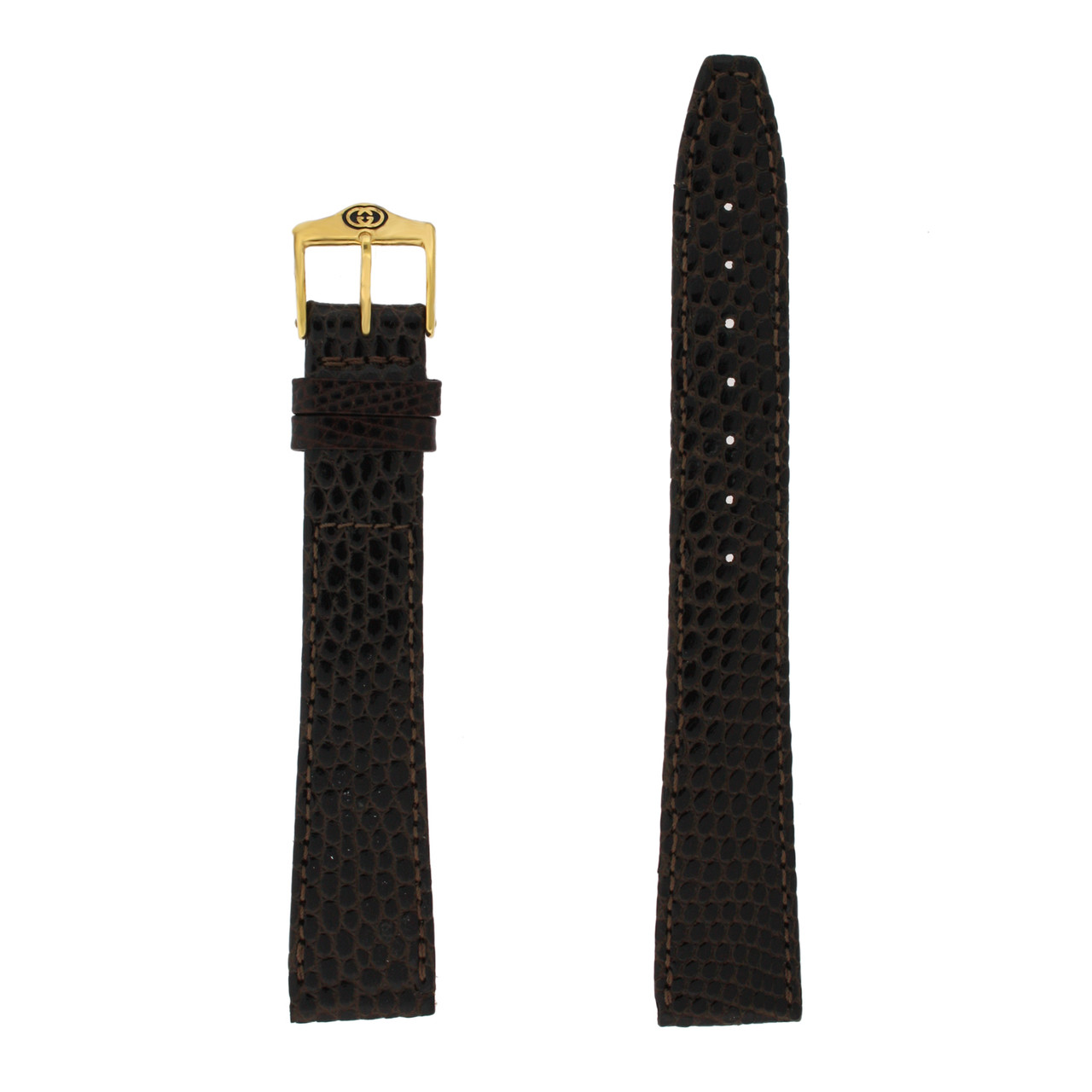 Genuine GUCCI Watch Band 2600M 17mm Brown Genuine Lizard