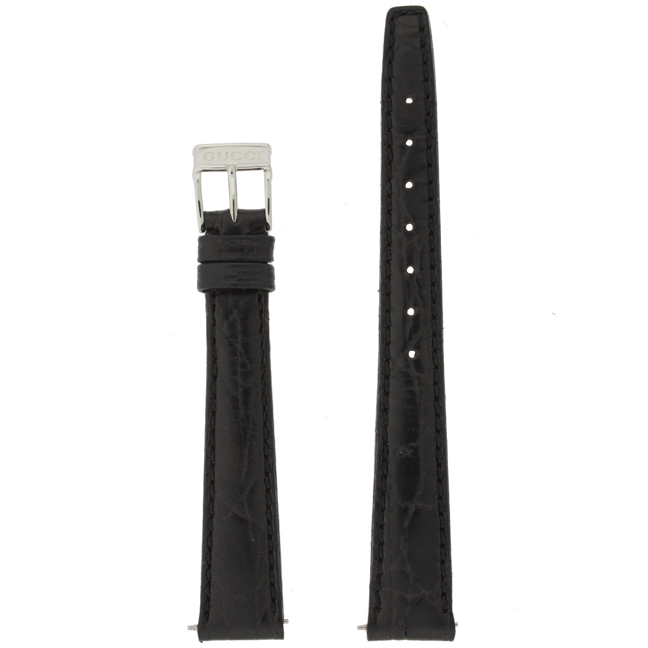 Genuine GUCCI Watch Band for Models 5500L 7400L 6300L 6500L 14mm Black Leather | Replacement Strap