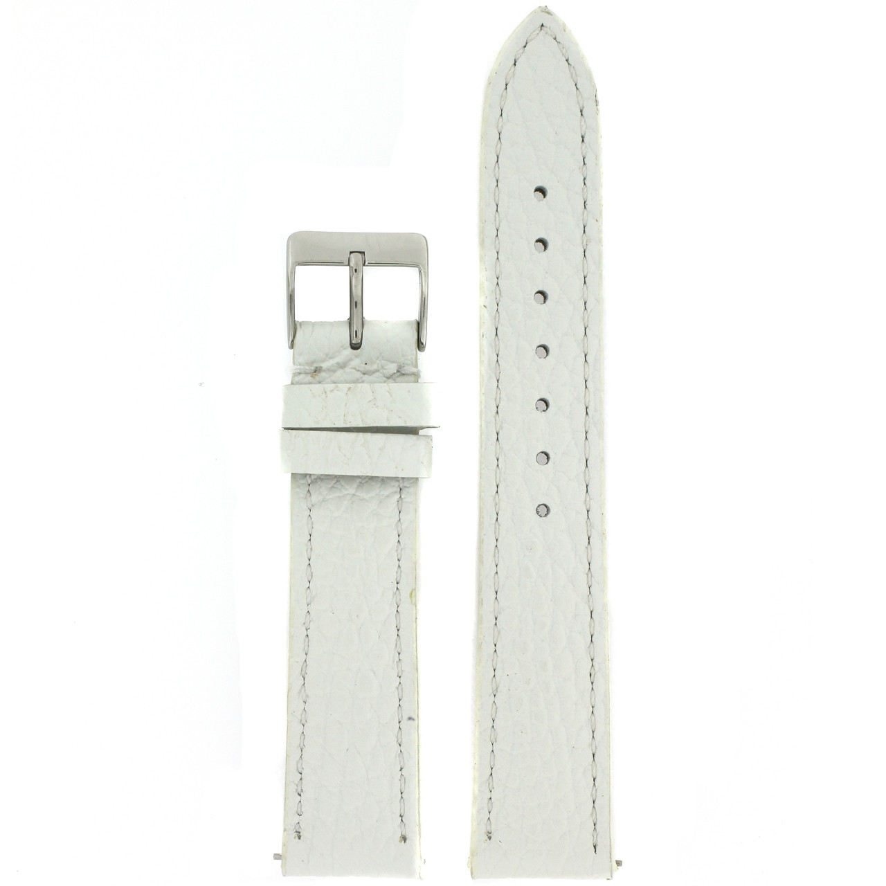 Watch Band White Metallic Leather Watch Band Quick Release Springs 12mm-20mm