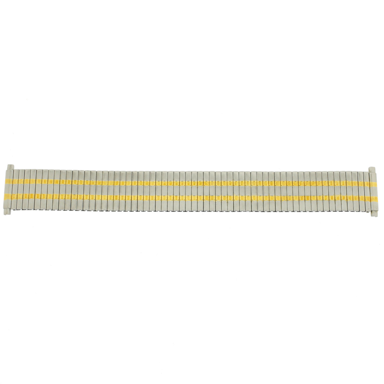 Watch Band Expansion Metal Stretch Two Tone Silver-Gold Thin Line - Main