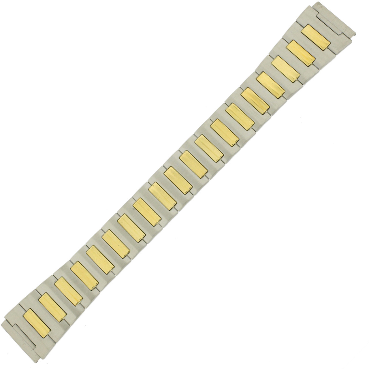 Watch Band Expansion Stretch Metal Two-Tone Tone Mens 18 - Main