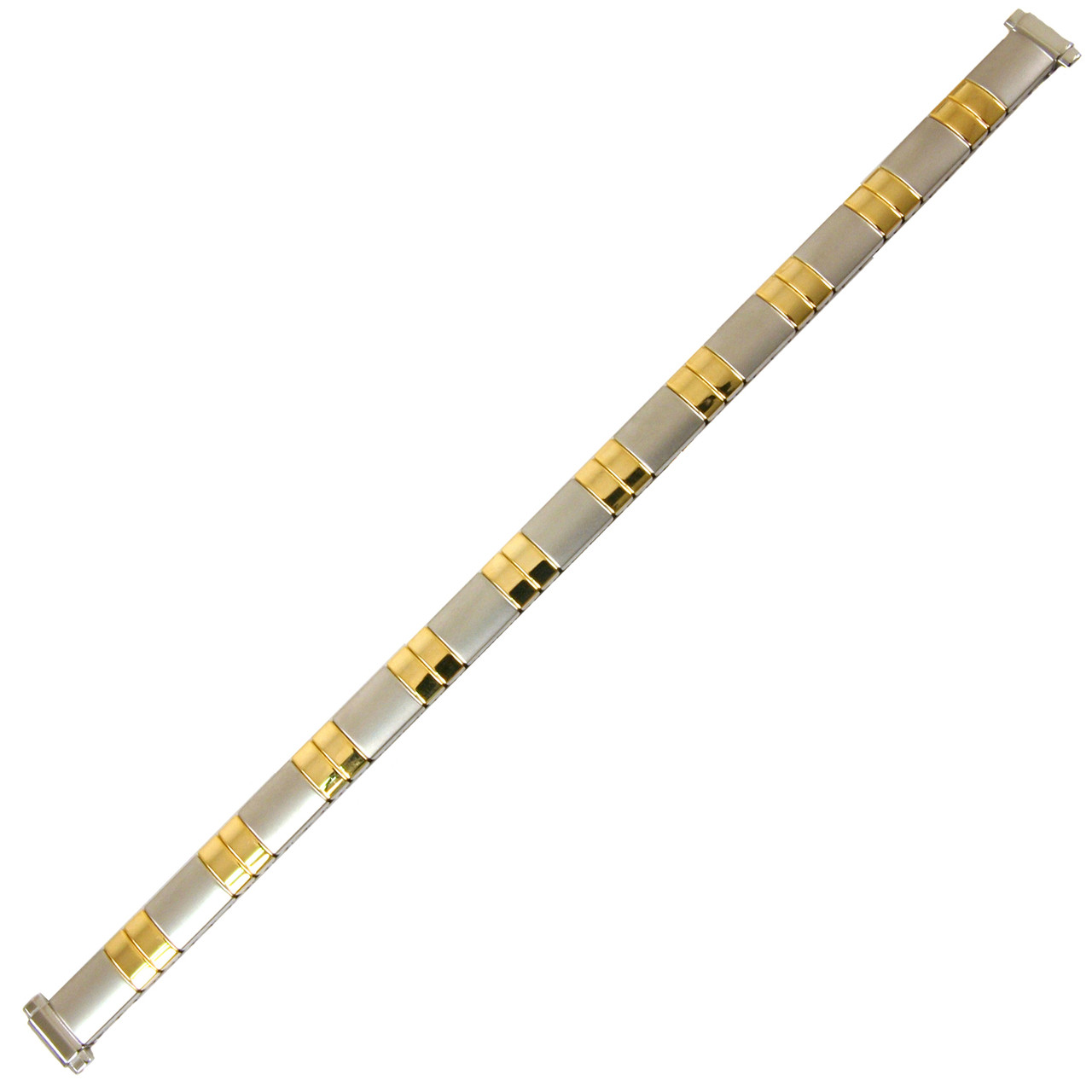 Band Expansion Stretch Metal Watch Band in Two Tone