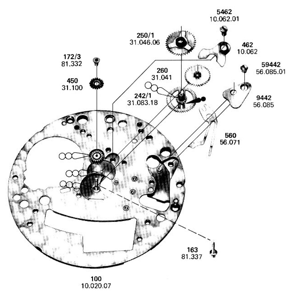 ETA 210.001 203 Intermediate Wheel No.1 Original - Watch Material