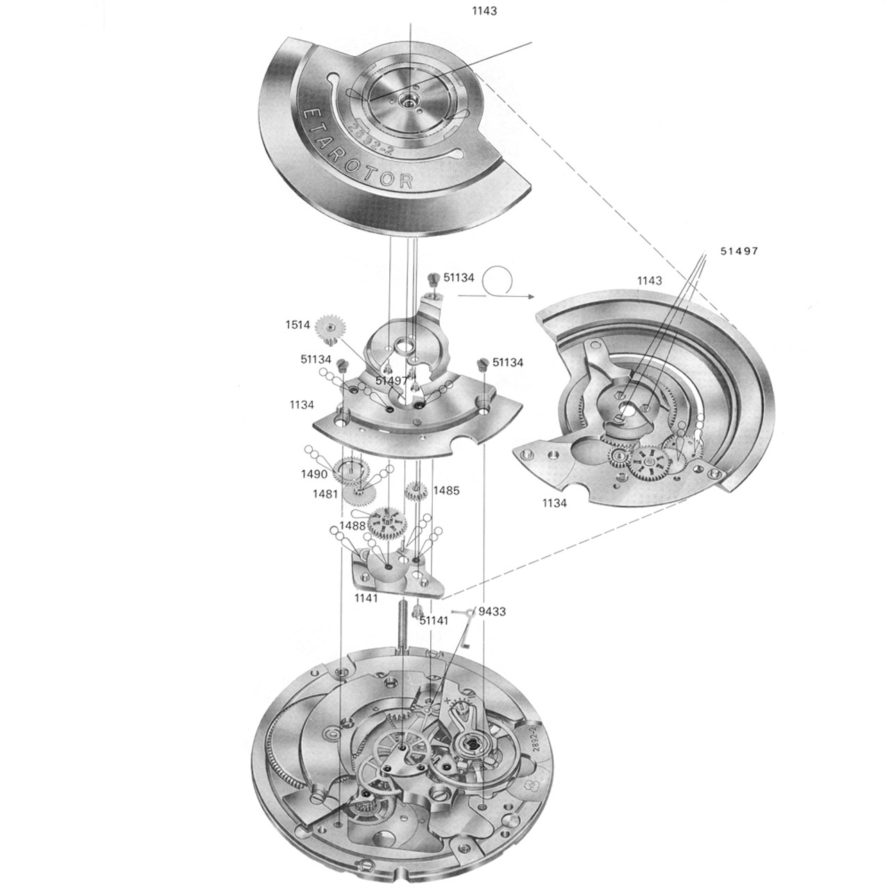 ETA 2892.2 Crown Wheel Original