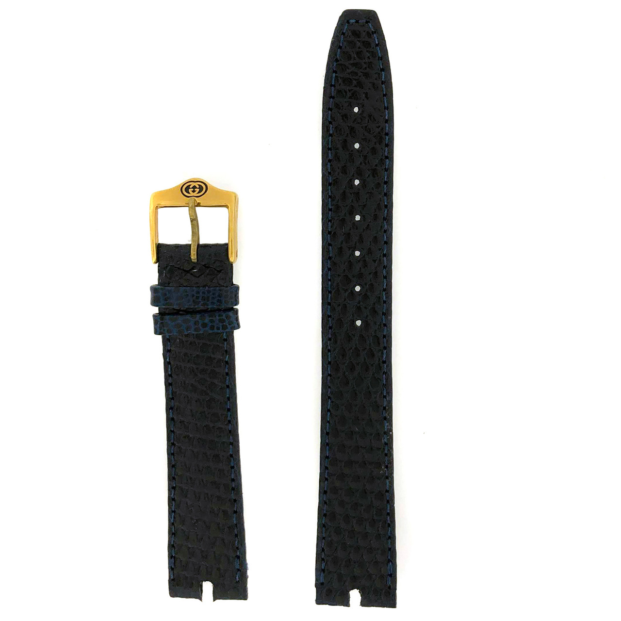 Genuine GUCCI Watch Band Model 2000M 16mm Navy Blue Replacement Strap