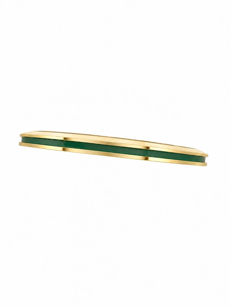 Gucci 2000M Crystal Installed Gold Tone Bezel GG Green STACK Mens