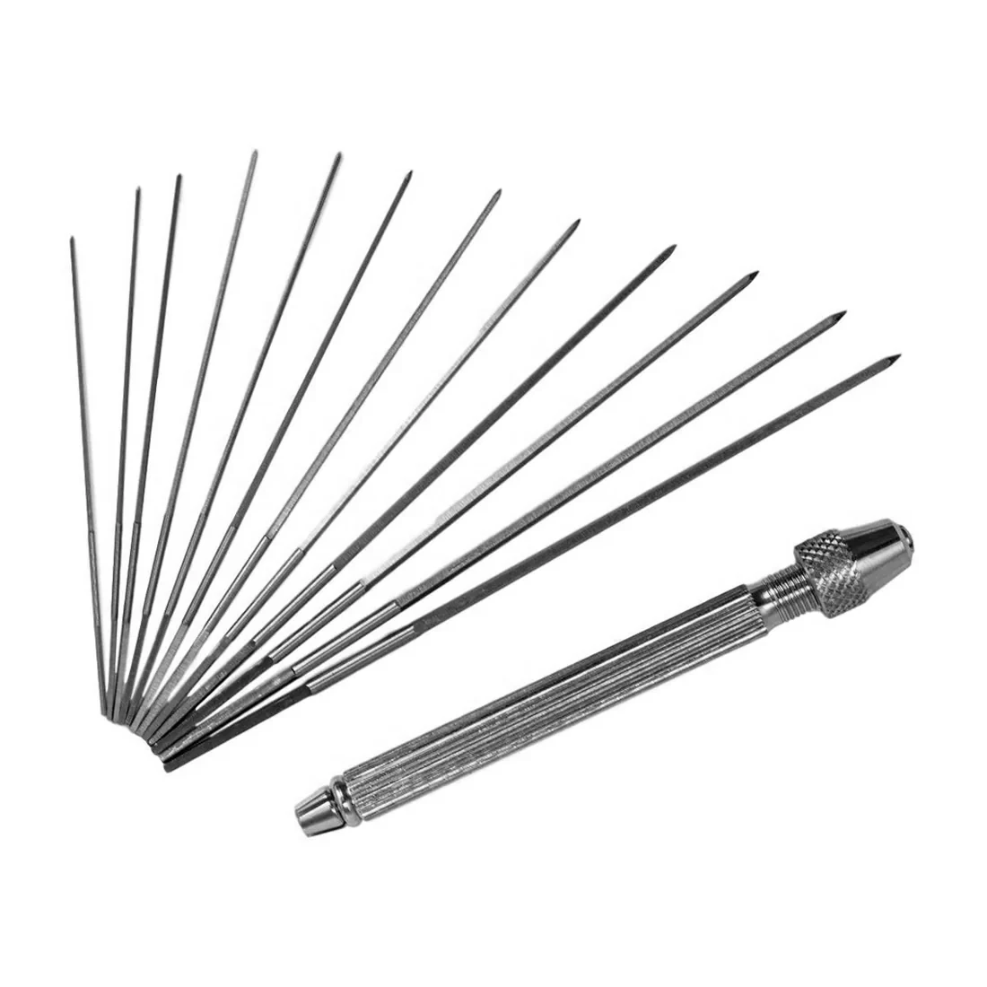 Bergeon 4982 Cutting Broach Set of 12 with Pin Vise (0.61 to 1.90mm)