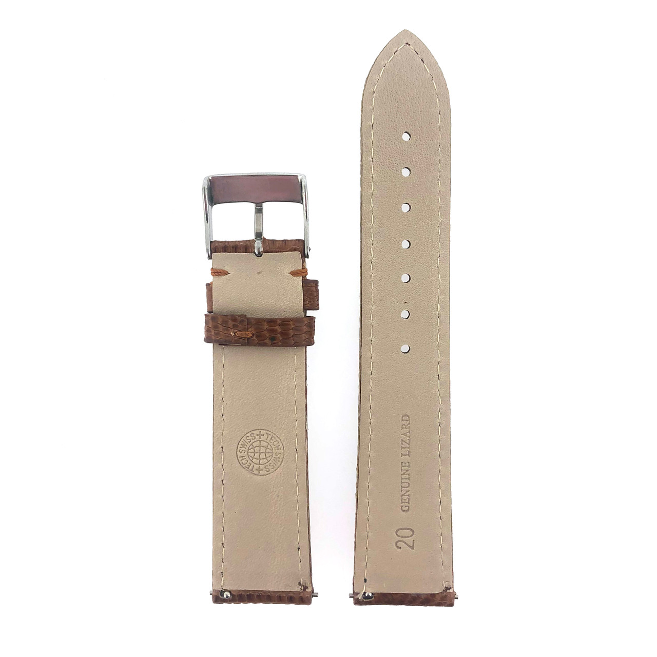 Watch Band Genuine Lizard Strap Brown - Back