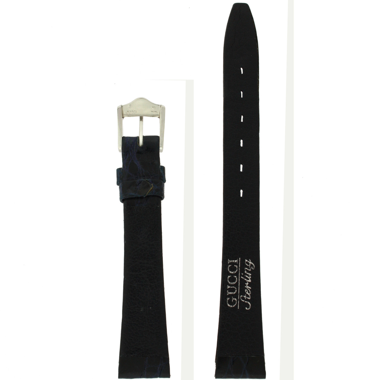 Gucci 4200L Sterling Black Watch Band Crocodile 15mm